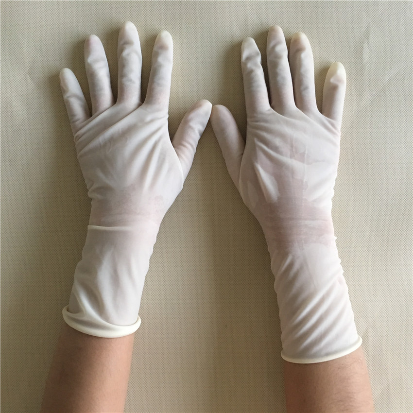一次性12寸白色丁腈橡胶手套无粉耐磨耐油耐酸碱防静电工厂实验室