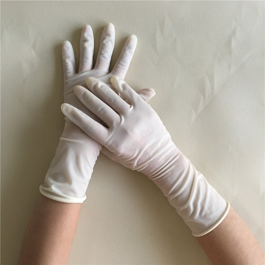 一次性12寸白色丁腈橡胶手套无粉耐磨耐油耐酸碱防静电工厂实验室2
