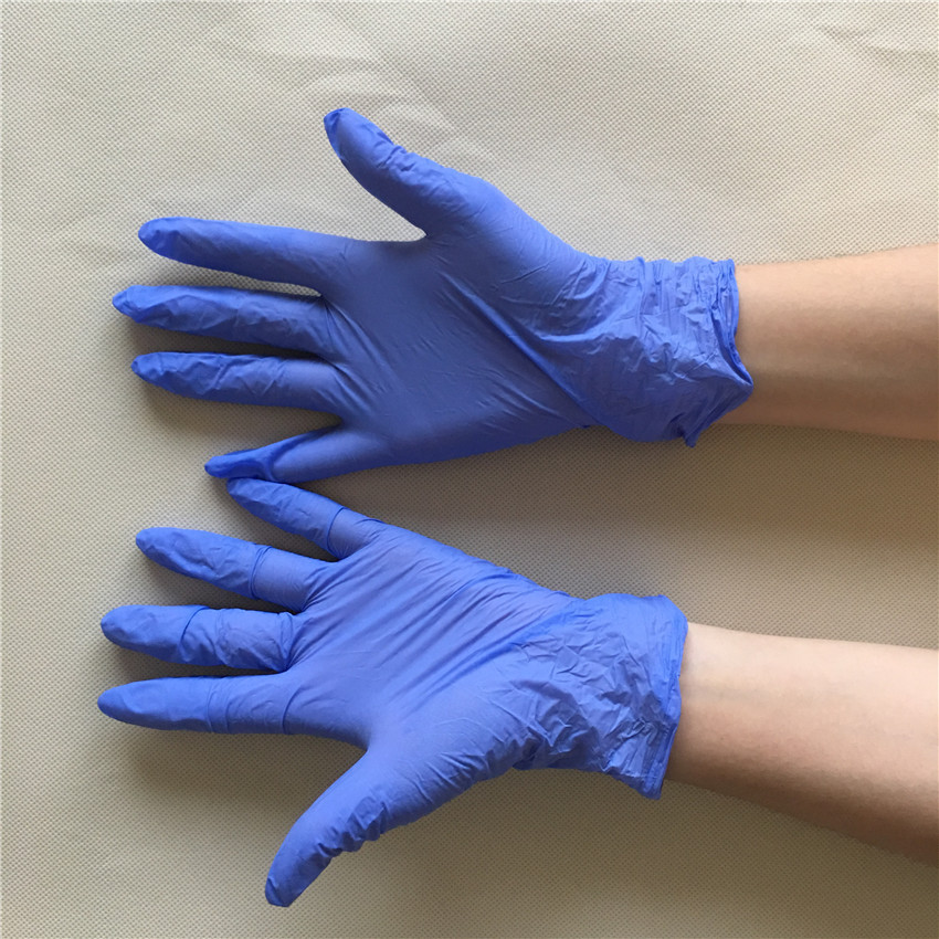 泰纳一次性手套一次性浅紫色丁腈手套9寸无粉防静电防油耐酸碱5