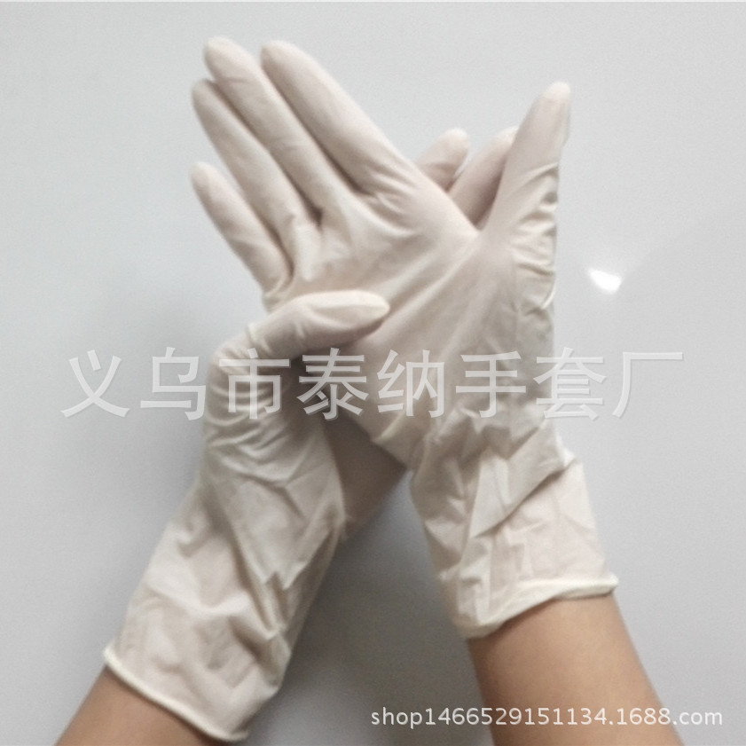 手套一次性乳胶手套一次性乳胶9寸有粉工厂实验室医疗美容手套4