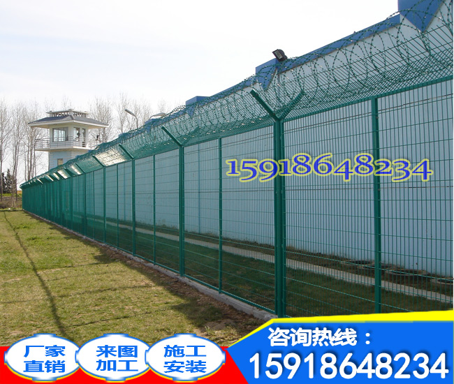广州贸易开发区隔离网防盗栏杆Y型柱安全围栏深圳监狱钢网墙安装报价3
