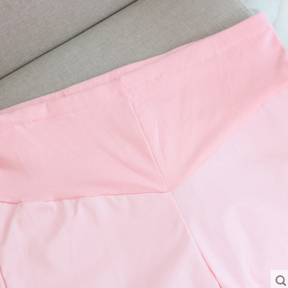 孕妇护士裤全托腹可调节松紧腰白蓝粉色护士服白大褂大码工作裤子1