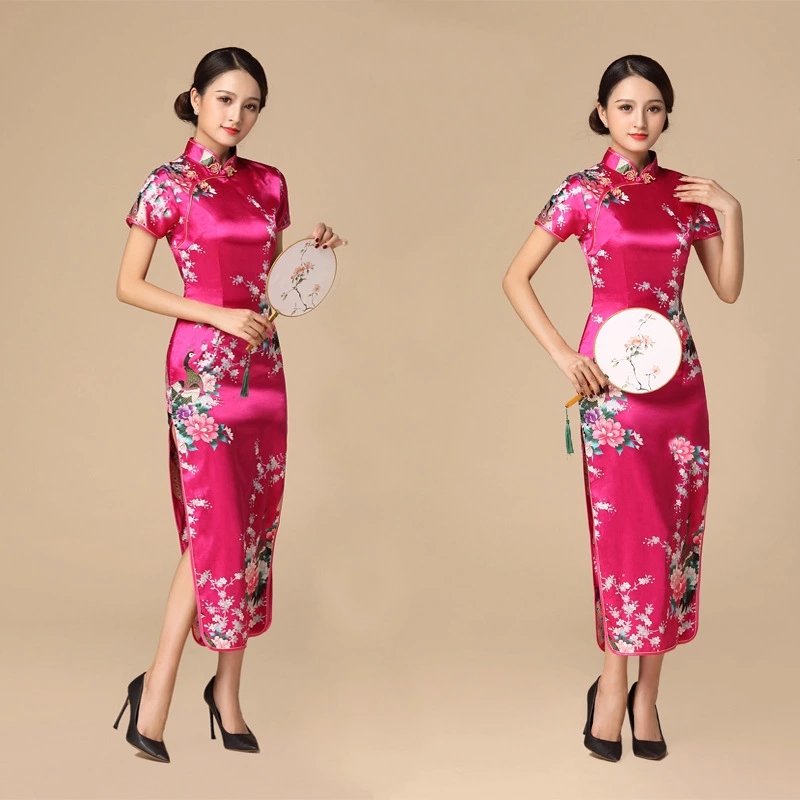 源头厂家直销2020新款女短袖中国风连衣裙复古长款旗袍 旗袍、唐装7