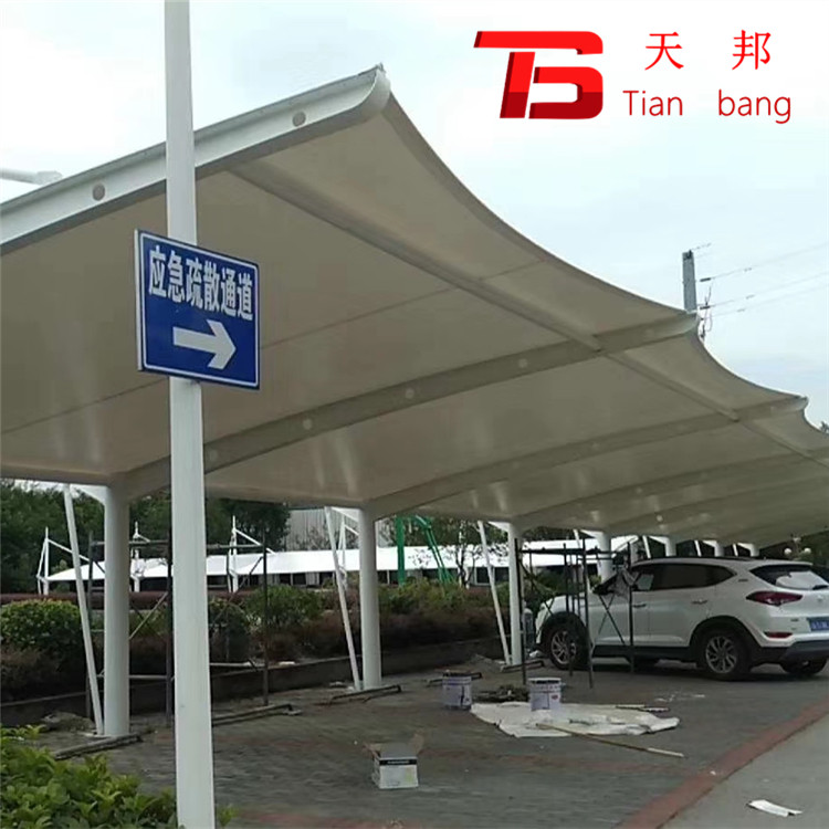 汽车停车篷 停车场雨棚 天邦 可定制 膜结构车篷 钢结构、膜结构1