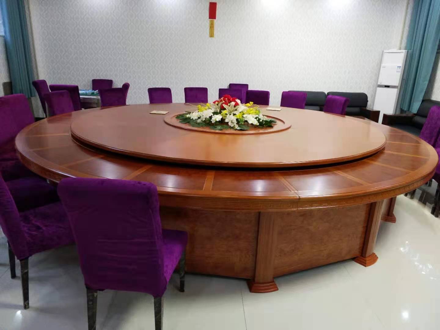 枣阳坤鹏酒店用品大全 新中式实木餐桌椅定做电话 供应谷城流行酒店电动餐桌规格4