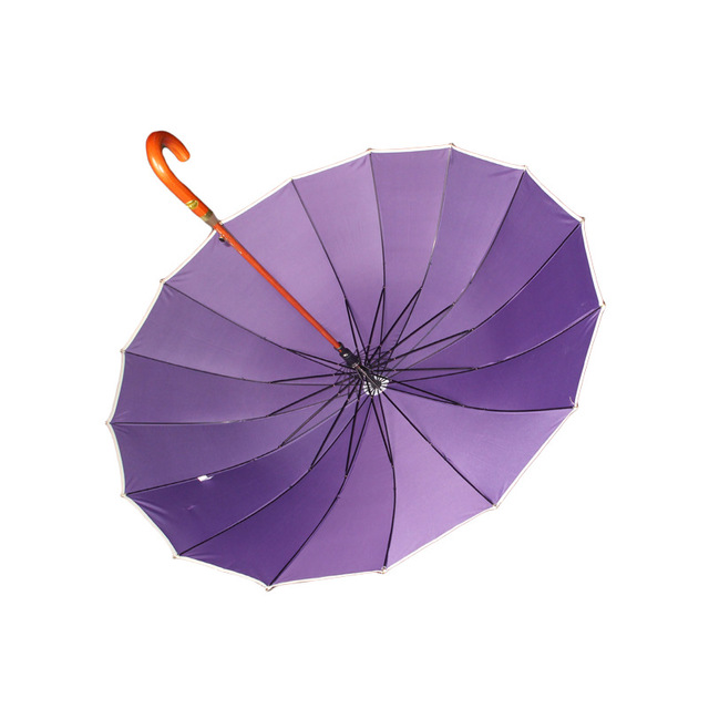 厂家直供实木弯柄不滴水套晴雨伞纯色自动防水滴伞单双人伞 装饰伞2