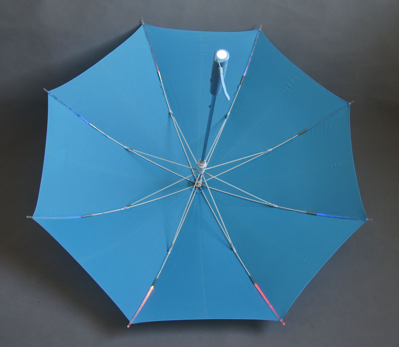 高尔夫LED灯雨伞 厂家供应21寸加印LOGO直杆手开LED伞骨发光伞2