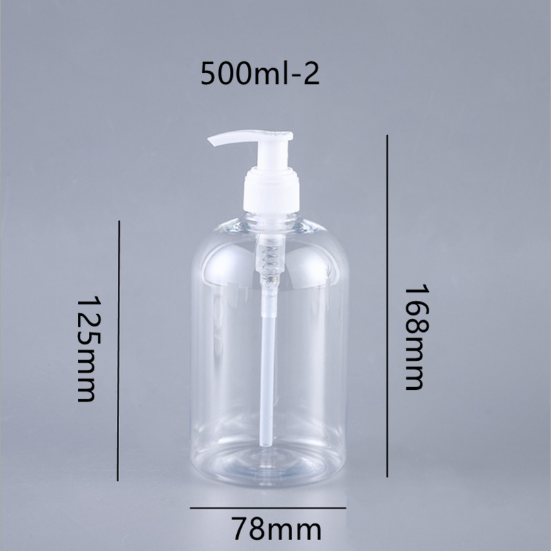 按压式消毒液瓶 现货 pet透明洗手液瓶 500ml按压式消毒液瓶4
