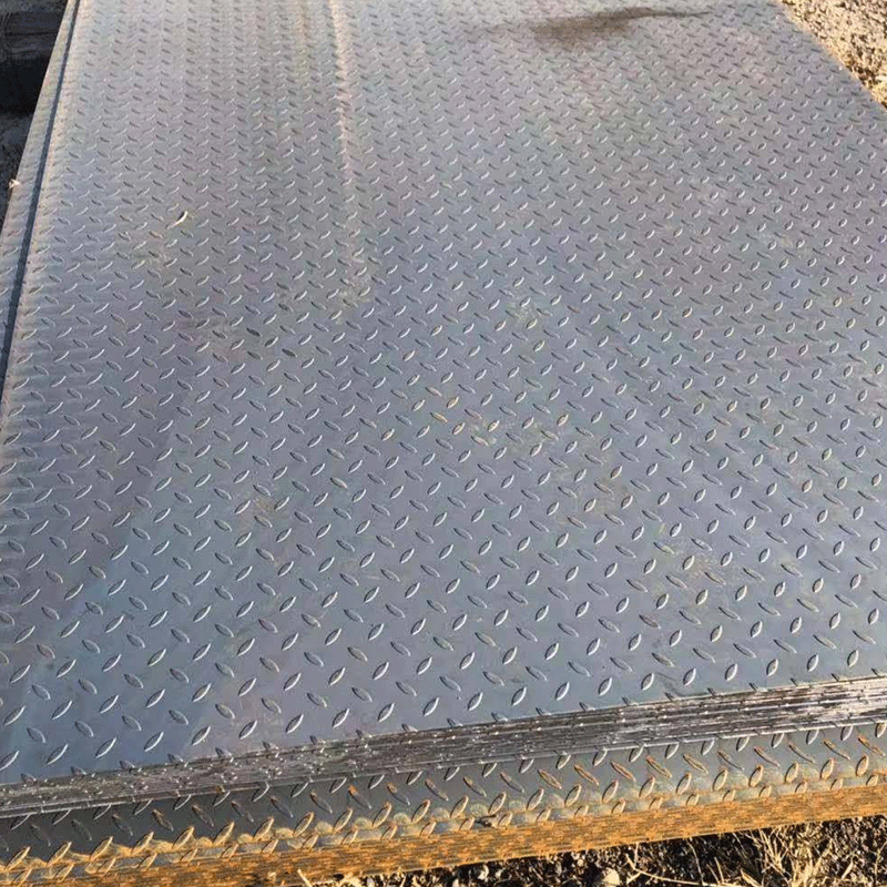 防滑钢板菱形花纹钢板 压花钢板扁豆型花纹板切割焊接 花纹钢板q2352