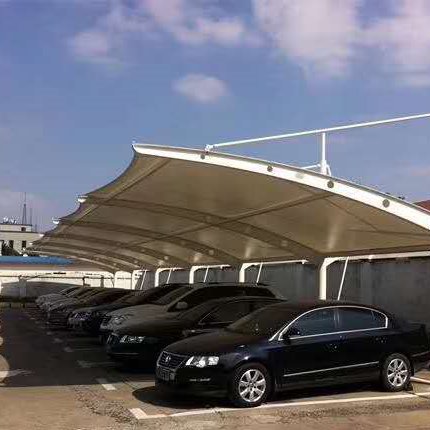 钢结构、膜结构 Q235 枭擎 阳光板停车棚 推拉停车棚