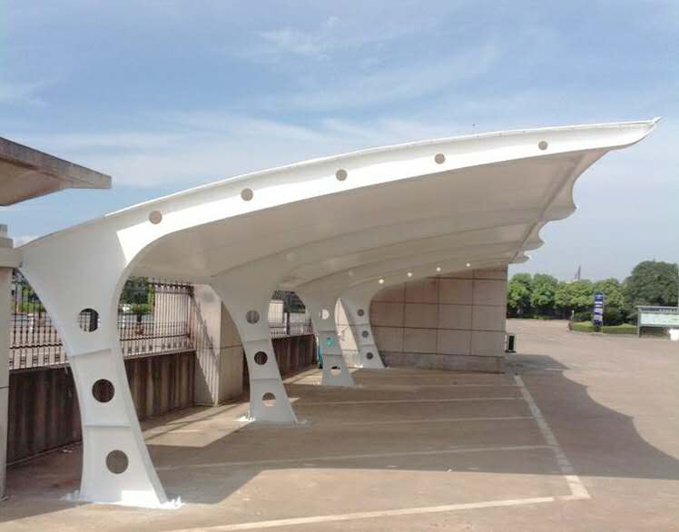 汽车停车棚膜结构车棚可定制 上海诚隆户外膜结构车棚 钢结构、膜结构3