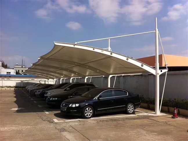 钢结构、膜结构 Q235 枭擎 阳光板停车棚 推拉停车棚4