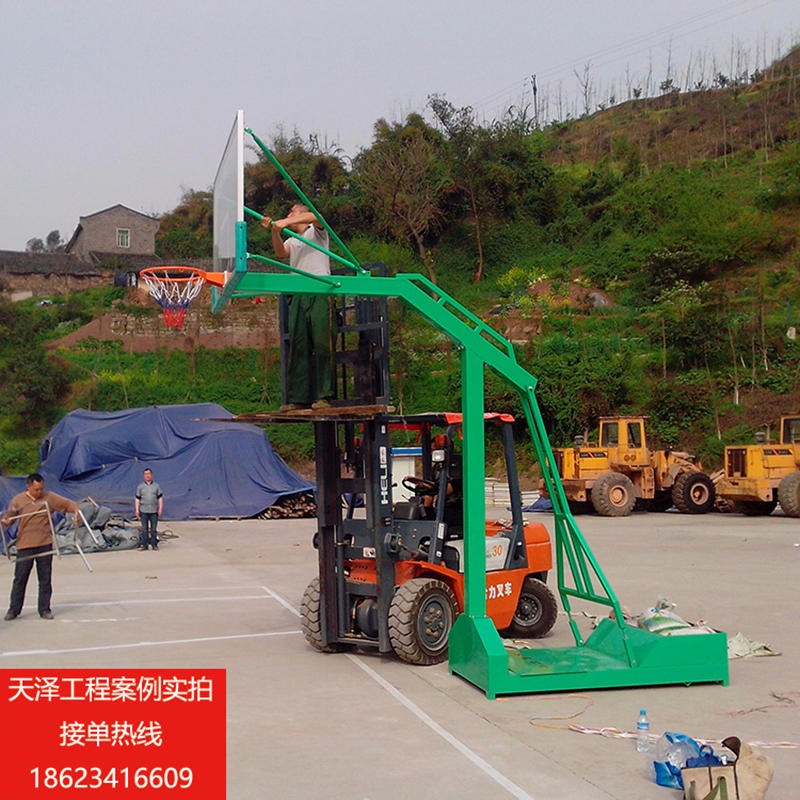 钢化玻璃篮球架 重庆成人移动篮球架厂家 渝天泽EG-4凹箱篮球架3