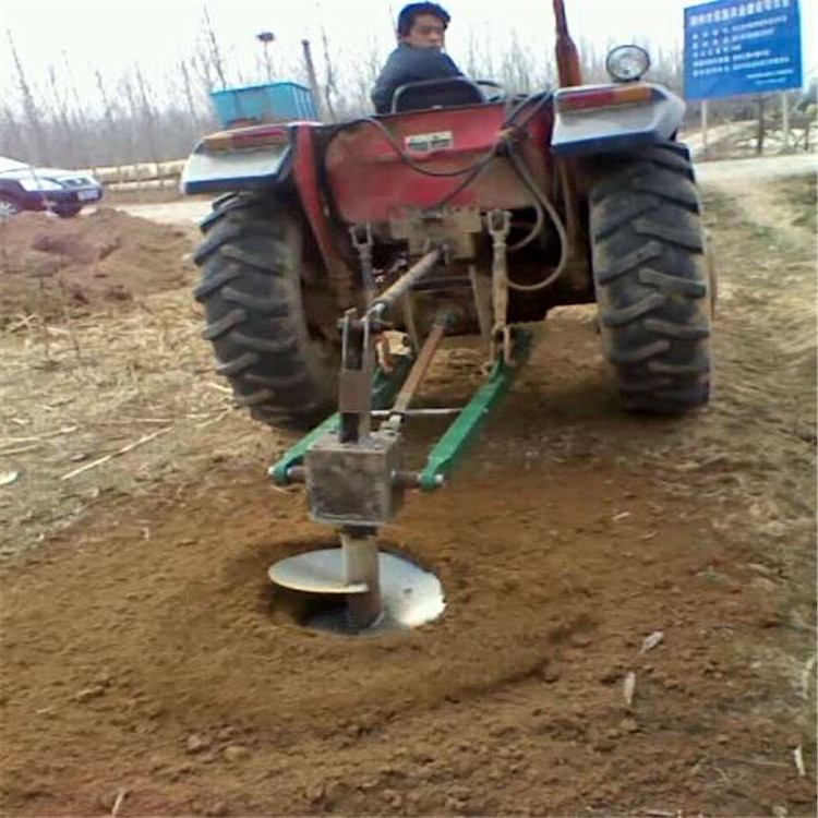 园林种植加深型挖坑机 拖拉机后置双钻头打坑机 大直径车载式挖坑种植机5