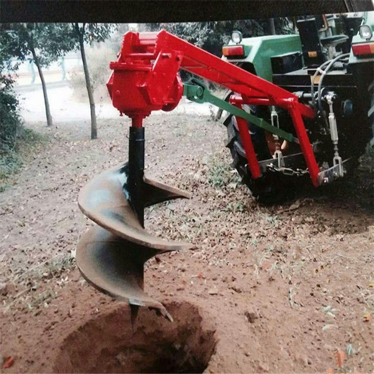 园林种植加深型挖坑机 拖拉机后置双钻头打坑机 大直径车载式挖坑种植机