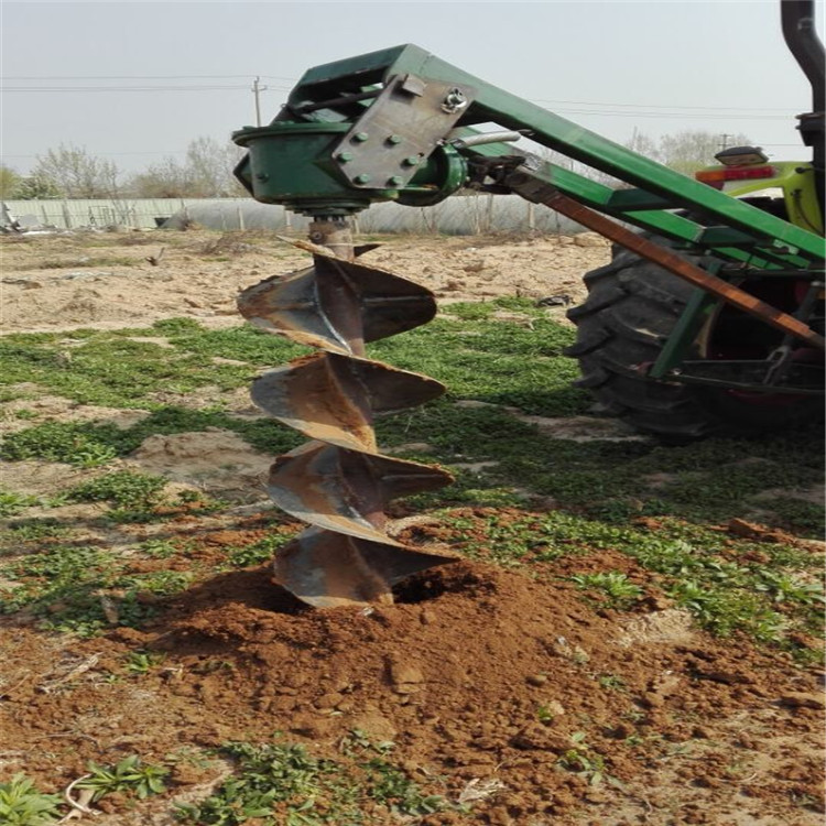 园林种植加深型挖坑机 拖拉机后置双钻头打坑机 大直径车载式挖坑种植机3