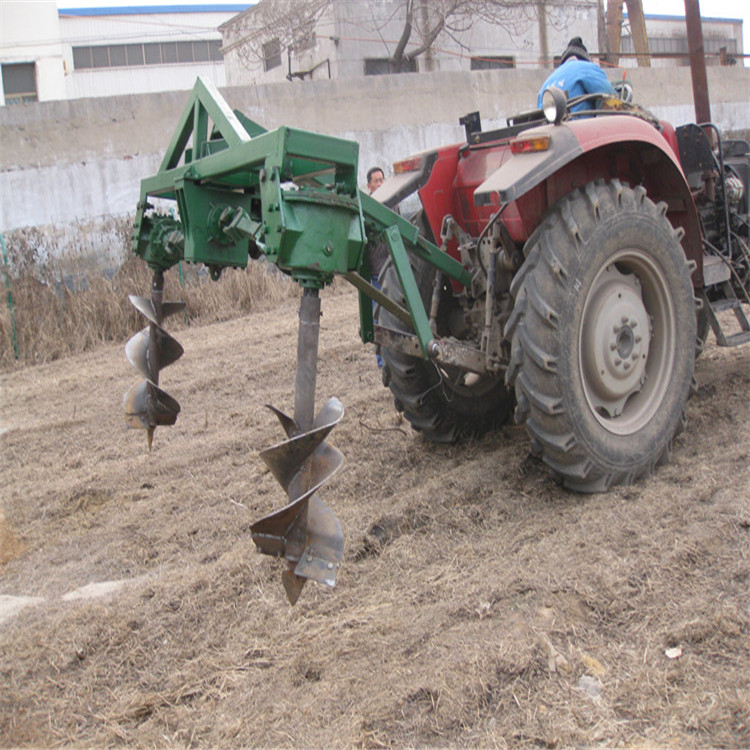 园林种植加深型挖坑机 拖拉机后置双钻头打坑机 大直径车载式挖坑种植机9