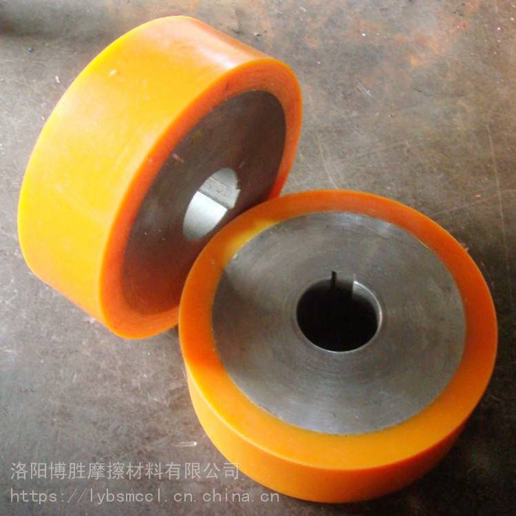 耐磨不脱胶包胶制品 博胜定制牛筋包胶轮各种规格 工业用橡胶制品