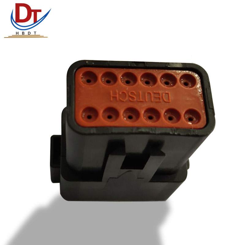 国产胶壳 12PIN孔 塑料插接件 汽车线束 电子连接器 护套 DT04-12PB 黑色6