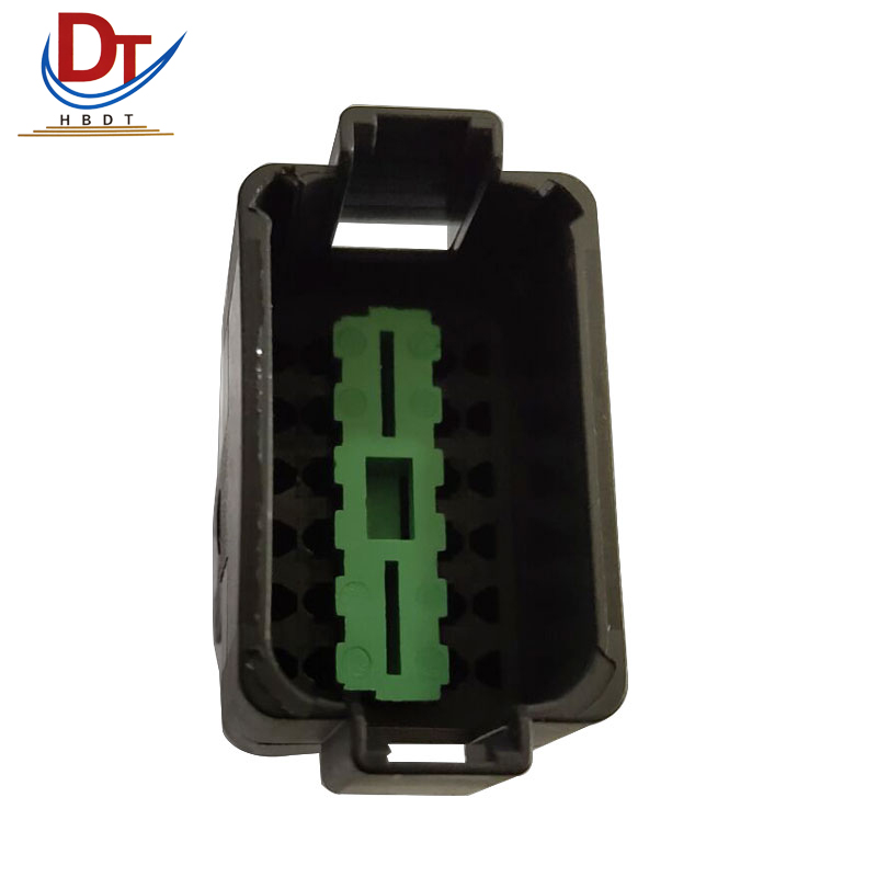 国产胶壳 12PIN孔 塑料插接件 汽车线束 电子连接器 护套 DT04-12PB 黑色1