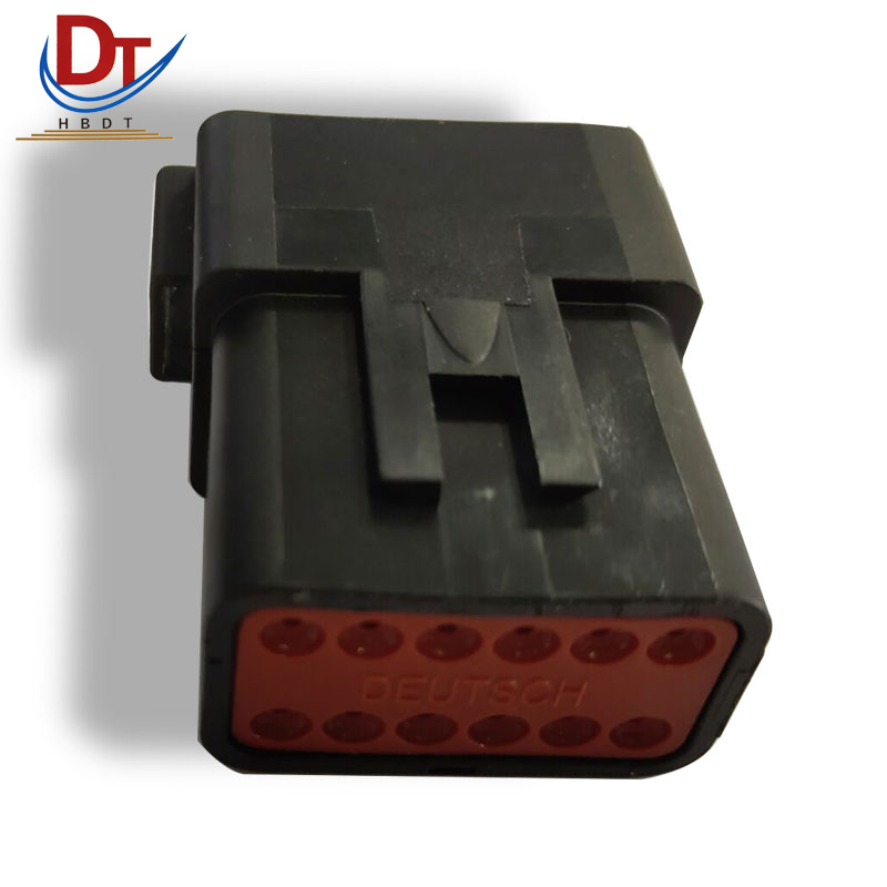 国产胶壳 12PIN孔 塑料插接件 汽车线束 电子连接器 护套 DT04-12PB 黑色3
