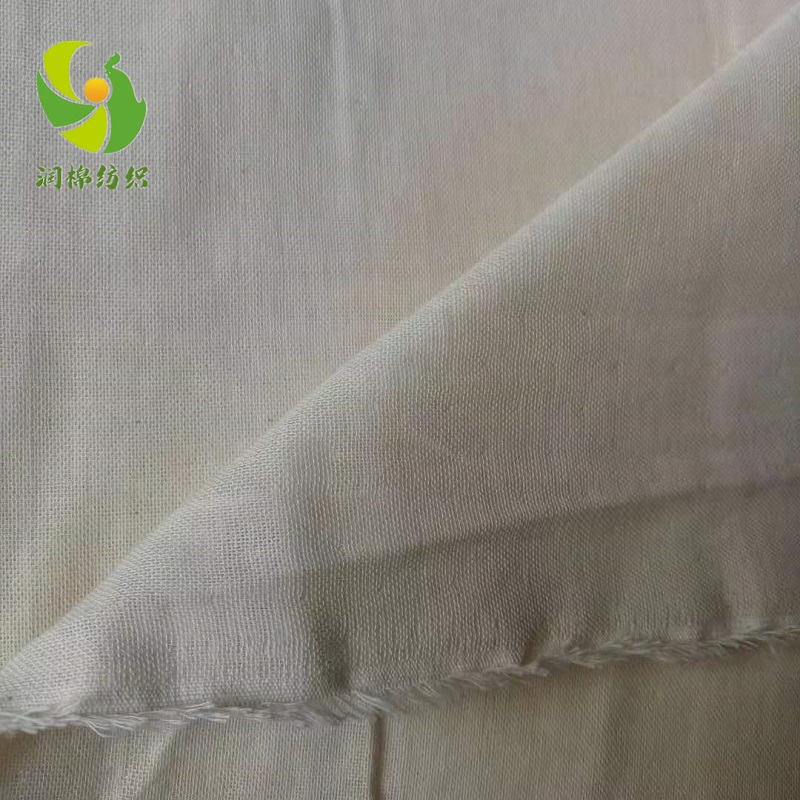 润棉纺织厂家供应婴幼儿口水巾抱被用精梳紧密纺纯棉双层平纹纱布坯布5
