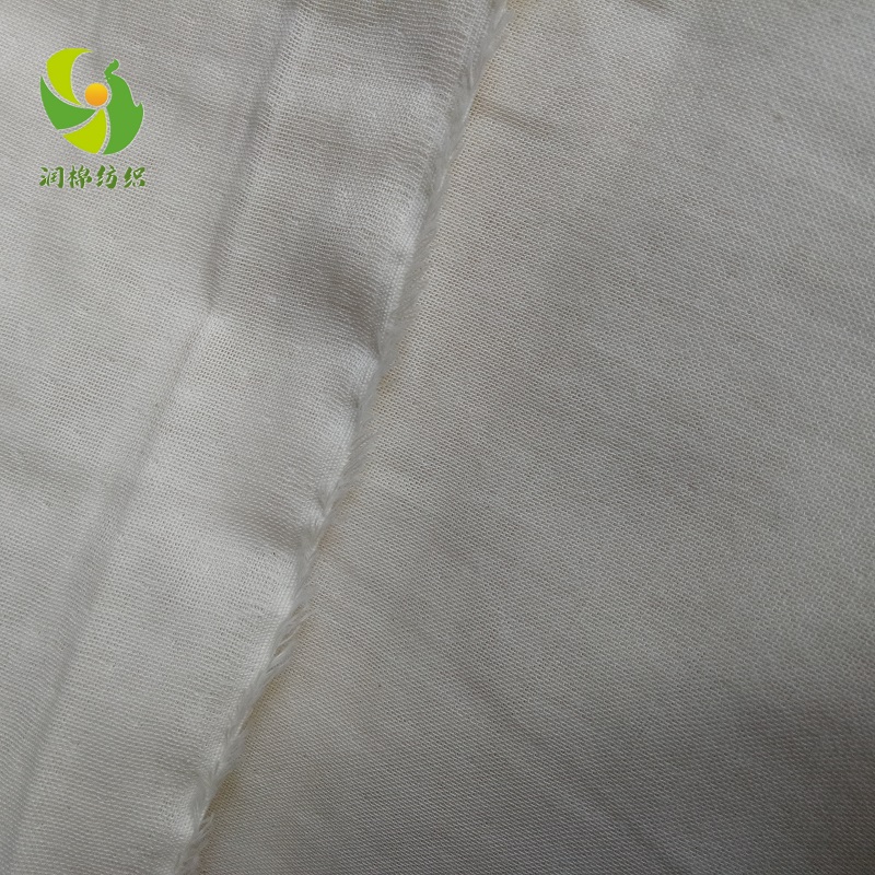 润棉纺织厂家供应婴幼儿口水巾抱被用精梳紧密纺纯棉双层平纹纱布坯布4
