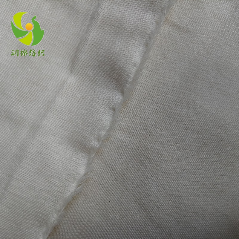 润棉纺织厂家供应婴幼儿口水巾抱被用精梳紧密纺纯棉双层平纹纱布坯布6