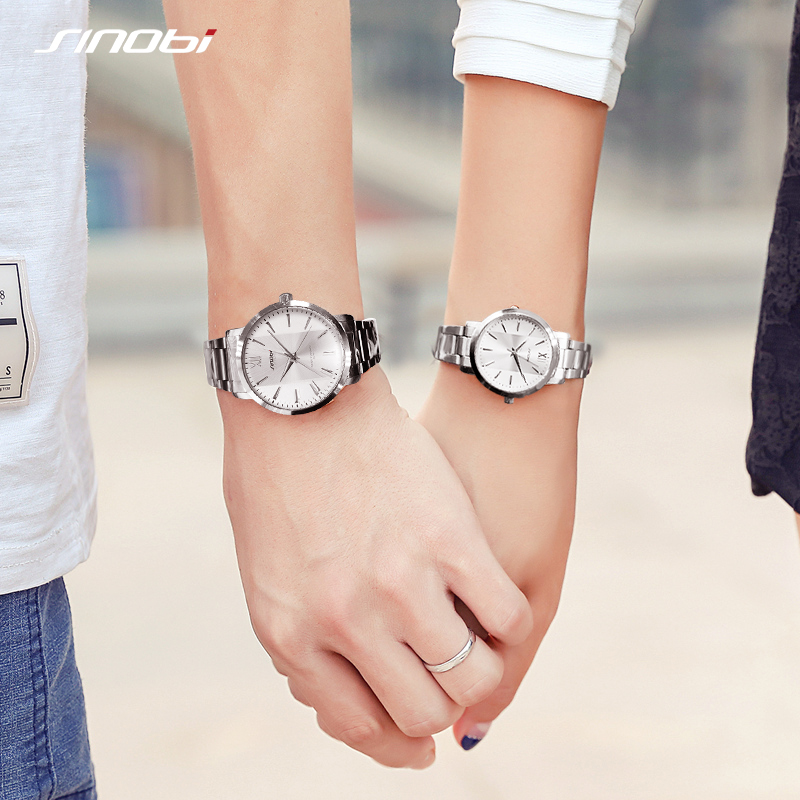 情侣对表 钢带防水石英表 厂家手表批发9819 sinobi时诺比男士手表 不锈钢表带5
