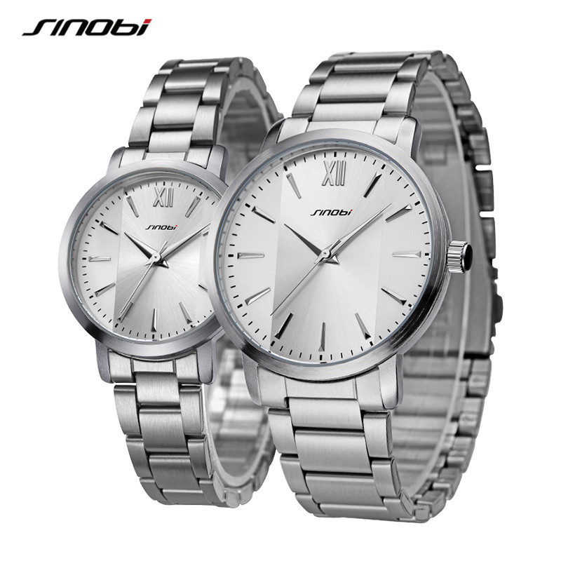 情侣对表 钢带防水石英表 厂家手表批发9819 sinobi时诺比男士手表 不锈钢表带7