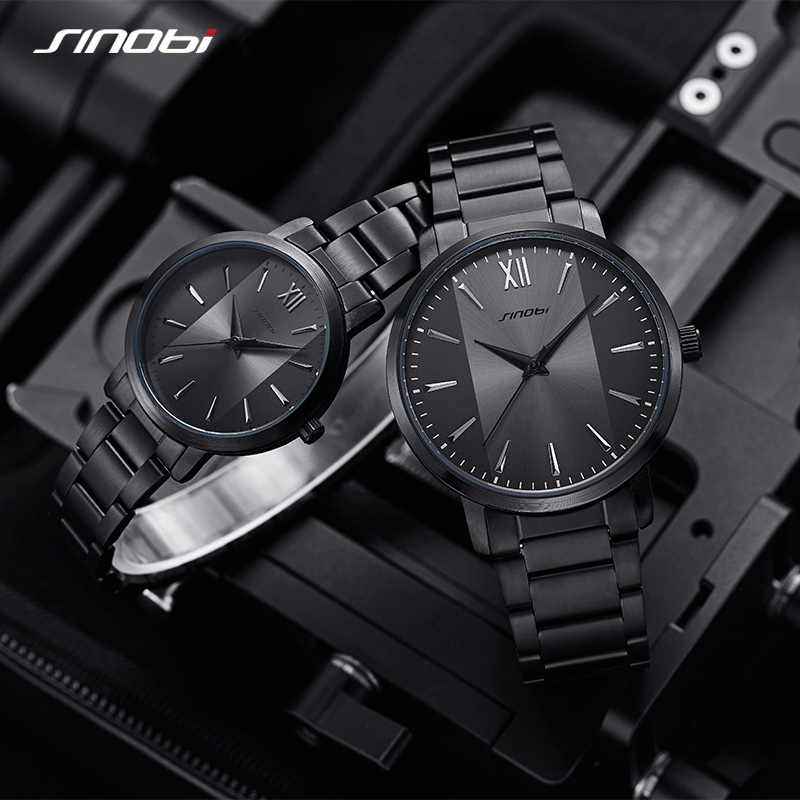 情侣对表 钢带防水石英表 厂家手表批发9819 sinobi时诺比男士手表 不锈钢表带2