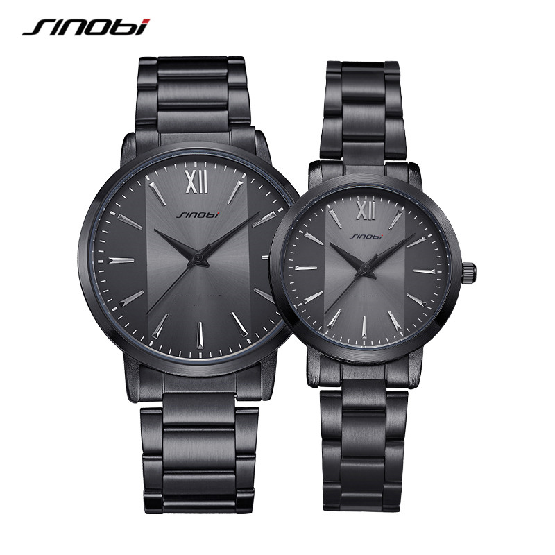 情侣对表 钢带防水石英表 厂家手表批发9819 sinobi时诺比男士手表 不锈钢表带8