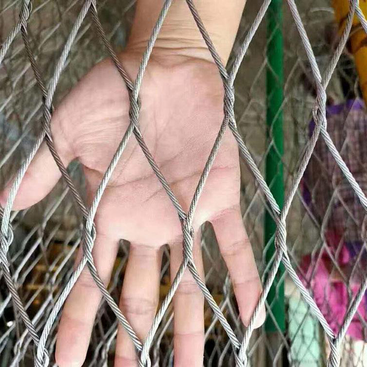 钢丝网 动物园编织绳网不锈钢材质柔性金属绳网手工编织笼舍2