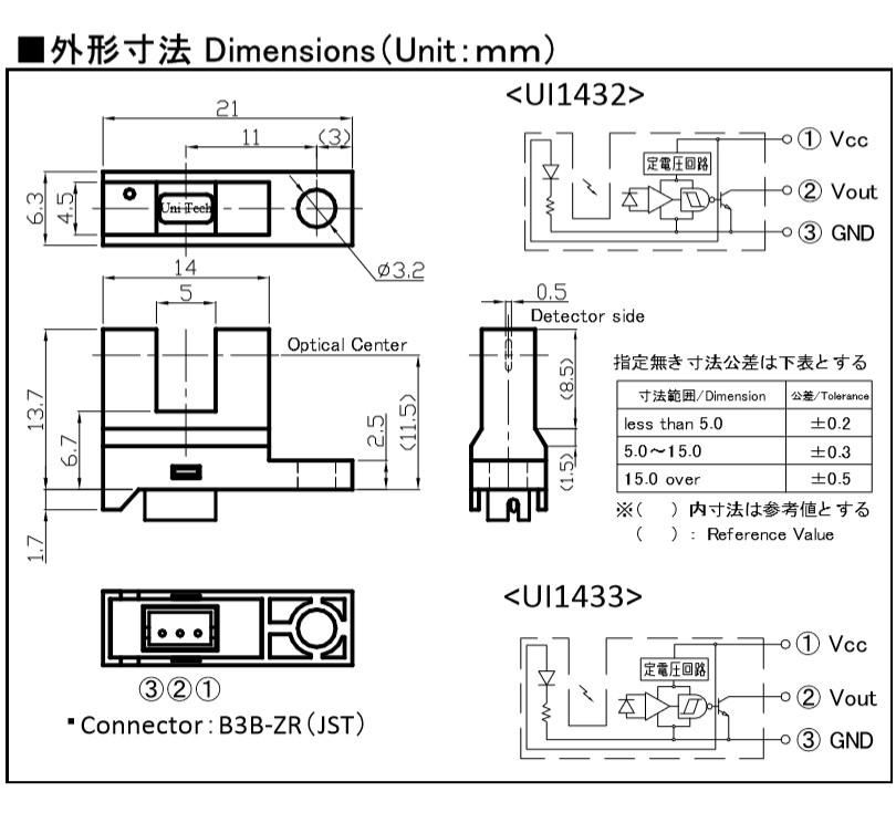槽型传感器 UI1432 优尼特光电1