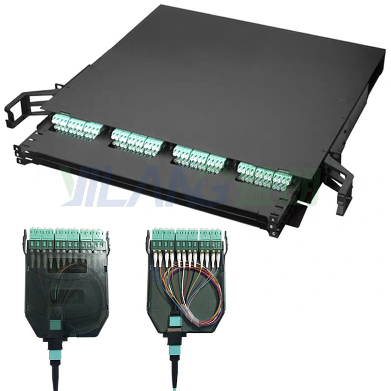 12芯 24芯MPO盒子MPO-LC扇形配线架预端接模块盒MTP
