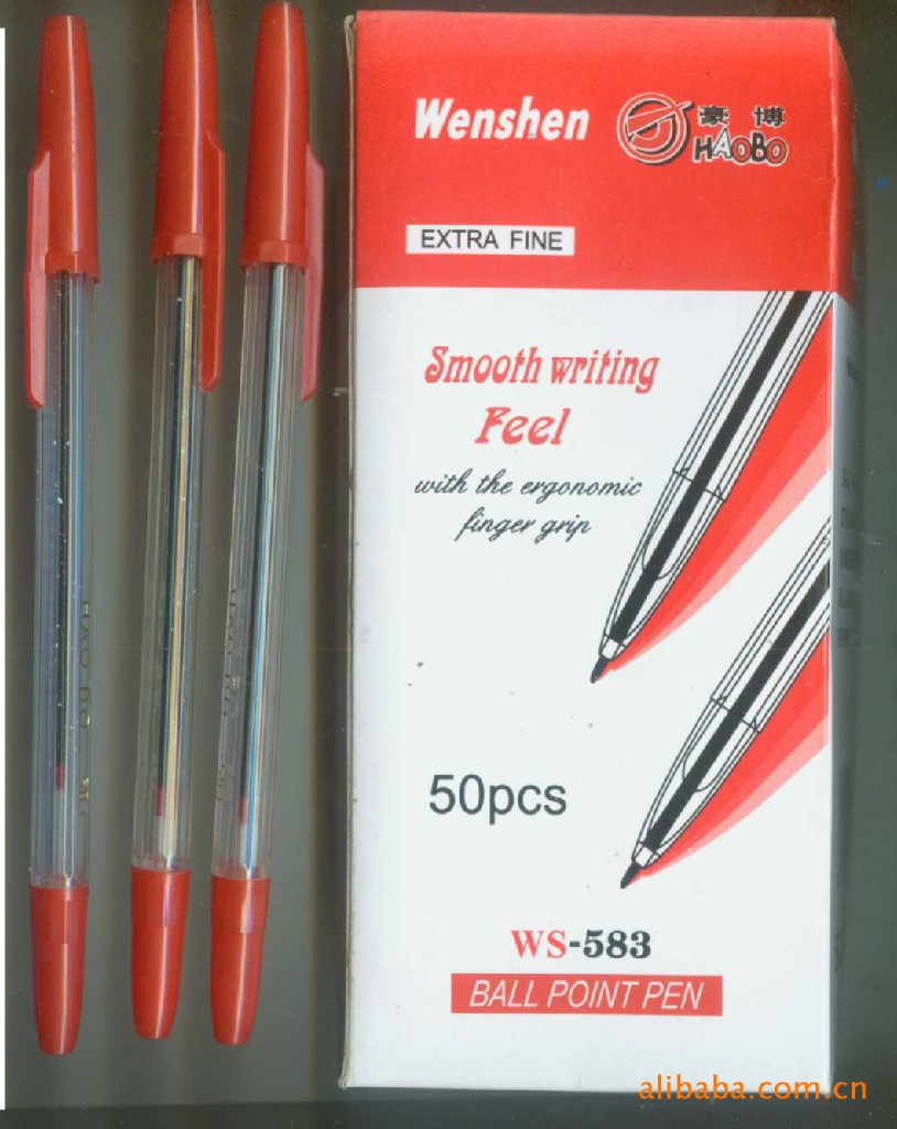 圆珠笔、中油笔 简易圆珠笔油墨超浓书写超滑蓝黑红笔心全量大从优