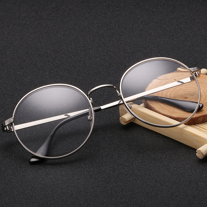 男女士同款圆形平光眼镜1006 韩版潮流眼镜框 新款复古金属平光镜1