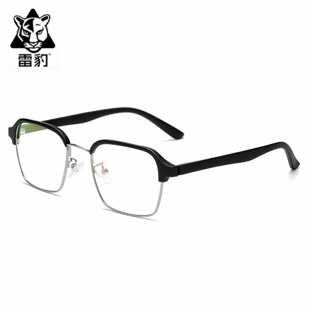掌柜推荐AM1776镜架可配镜框雷豹亮黑银框亚马逊框架眼镜眼镜框2