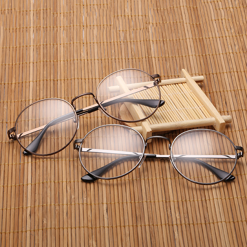 男女士同款圆形平光眼镜1006 韩版潮流眼镜框 新款复古金属平光镜2