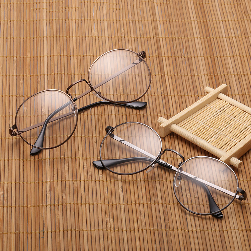 男女士同款圆形平光眼镜1006 韩版潮流眼镜框 新款复古金属平光镜3