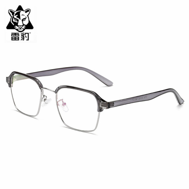 掌柜推荐AM1776镜架可配镜框雷豹亮黑银框亚马逊框架眼镜眼镜框3