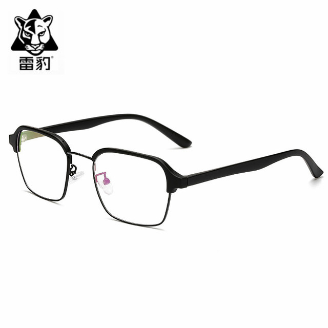 掌柜推荐AM1776镜架可配镜框雷豹亮黑银框亚马逊框架眼镜眼镜框1