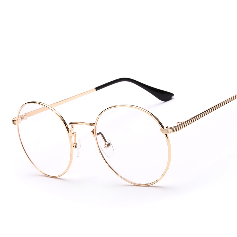 男女士同款圆形平光眼镜1006 韩版潮流眼镜框 新款复古金属平光镜