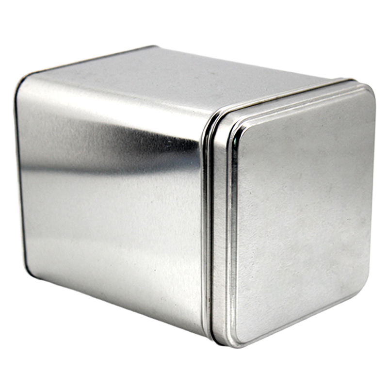 长方形铁皮收纳盒 无印刷通用马口铁盒包装厂家 银色茶叶罐铁罐定做2