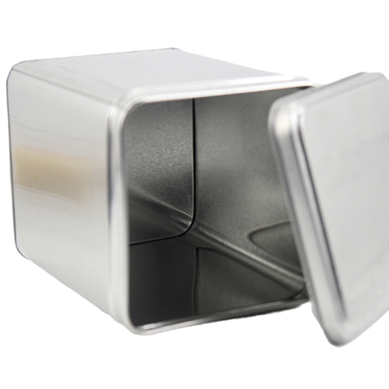 长方形铁皮收纳盒 无印刷通用马口铁盒包装厂家 银色茶叶罐铁罐定做5