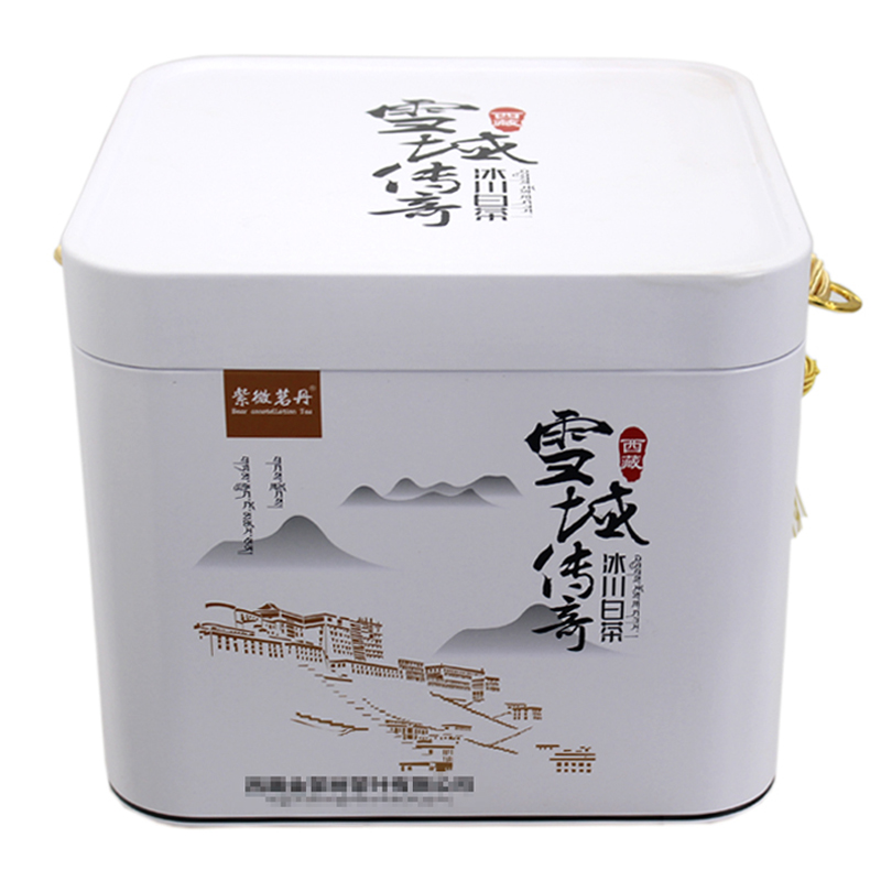 双层马口铁罐 正方形白茶茶叶罐铁盒订制 手提粽子礼盒包装盒铁盒 金属罐加工6