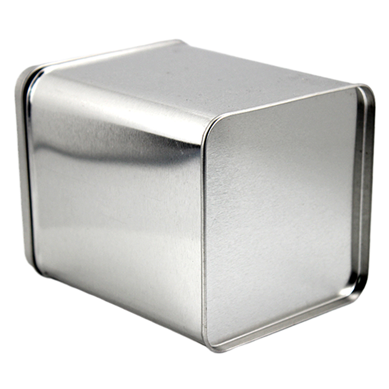 长方形铁皮收纳盒 无印刷通用马口铁盒包装厂家 银色茶叶罐铁罐定做3