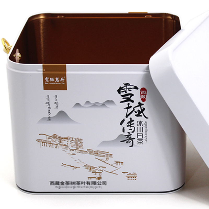 双层马口铁罐 正方形白茶茶叶罐铁盒订制 手提粽子礼盒包装盒铁盒 金属罐加工7
