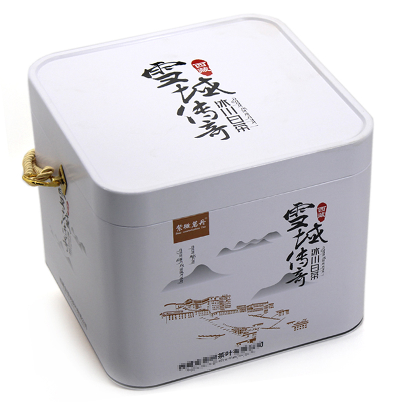 双层马口铁罐 正方形白茶茶叶罐铁盒订制 手提粽子礼盒包装盒铁盒 金属罐加工3