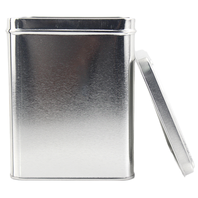 长方形铁皮收纳盒 无印刷通用马口铁盒包装厂家 银色茶叶罐铁罐定做4